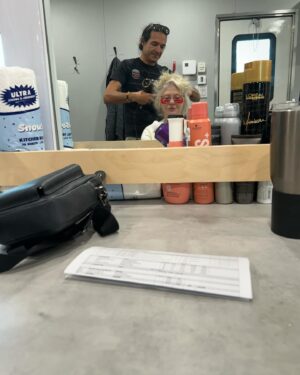 Beth Broderick Instagram - With Christophe doing his best to turn my fright wig into some kinda hairdo. Week 3 .