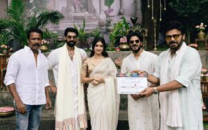 Bhagyashri Borse Instagram - An exciting journey begins today. ✨

Introducing #KAANTHA, an epic collaboration between @RanaDaggubati and @dqsalmaan !

Starring @bhagyashriiborse @i_am_samuthirakani ,
Directed by @selvamani.selvaraj87 & Produced by #RanaDaggubati

What better way to celebrate 60 years of Suresh Productions' legacy by unlocking a new dimension through this collaboration between @theSpiritMedia and @dqswayfarerfilms ?

Puja completed, can’t wait to start rolling ♥️