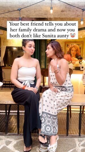 Bhoomika Mirchandani Instagram - Sunita Aunty’s pokey nose >>> the woman’s look in the photo frame🤓 @officialsurbhic