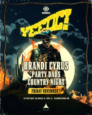 Brandi Cyrus Instagram - Round up for #YeeDC round 3 with the multi-talented @brandicyrus! 🤠✨ Joined by @party_dads and @country.night, the country rave saloon’s dance floor is set to be burning up all night long. ❤️‍🔥 Tickets ain’t gonna last long for this Haunted Hoedown. Sign up for presale on Thursday, 9/5 12pm PT to be the first to lasso those ticket before the general onsale Friday at 12pm PT.

The neon western lights are calling your name back to the (line) dance floor for a night of Country x EDM. 🏜️ With boozy boot cocktails, line dancing, a country market, and more, don’t miss out!