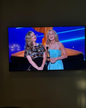 Brie Larson Instagram - Honored to present at tonight’s Creative Arts Emmy’s alongside @courtney_mcbroom. ♥️

Being adorned in 1990s Richard Tyler Couture from 
@shrimptoncouture was the cherry on top!