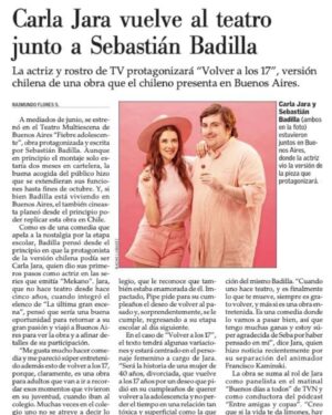 Carla Jara Instagram - Se viene!!! vuelvo al teatro con una comedia increíble, después del éxito de los creados de la obra ¿Por qué no se van? , se viene "Volver a los 17" , con una historia que los hará volver a los 17.
Pronto más info, vayan a leer la entrevista en mi story!!!
Gracias @sebastianbadillaoficial
Vamos con toda!!!!🥰🍭🎭