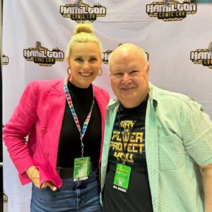 Catherine Sutherland Instagram - @hamiltoncomiccon starts today!
Come and see me and @djfielding_zordon today and tomorrow!
#catherinesutherland #PinkRanger #Onceandalways #KatherineHillard #Mightymorphinpowerrangers #zeo #Turbo #PinkRangerPower #Pterodactyl #cranezord #powerrangersplayback  #zordon