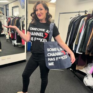 Celia Pacquola Instagram - What a bonkers night on @hybpa and what a way to find out I am actually a princess. Thanks to @zoe.creed for a turn with the bling and thanks to @hybpa boffins for gifting me my very own merch after the show 😂😂😂 Congrats @grantdenyer for a great hosting job and fellow panel jockeys @therealedkavalee @hayleysproull @dwalliams Samuel Pang