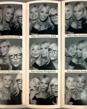 Cheryl Hines Instagram - A night of glamour. Thank you HBO MAX for hosting! ⭐️⭐️⭐️⭐️#emmys #hboemmyparty #afterparty 
Jewels - @coadyculha 
Hair - @charles_dujic 
Make up- @patrickdefontbrune 
Hair Care/color - @kaileystylezz 
Skin Care - @hinesandyoung 
Dress - @zacposen 
Shoes - @jimmychoo 
Bag - @marcjacobs 
Cat's hair - @kaileystylezz 
Cat's dress - @dolcegabbana 
Cat's shoes & bag - @jimmychoo