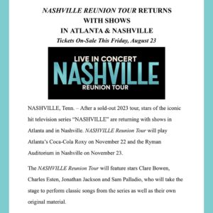 Clare Bowen Instagram - We’re so excited to see you all! ⚡️❤️⚡️

✧˖° www.nashvillereuniontour.com ✧˖°

#pressrelease #nashvillereuniontour #charlesesten #clarebowen #jonathanjackson #sampalladio #ryman #rymanauditorium #nashvillecmt #nashvilleabc #cocacolaroxy #bowenyoung #colinlinden #countrymusic #americana
