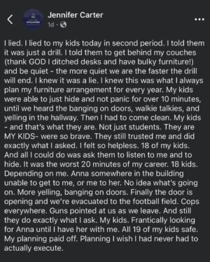 Constance Marie Instagram - Generations of Americans
(me included) 
grew up WITHOUT school shootings!
So,,, it has NOT always been this way or just a “fact” of life.
(No matter what JD Vance says while hiding behind BULLET PROOF GLASS)
😡

Our poor kids.
These poor teachers.
We. MUST. FIX. This.
💔🇺🇸

These kids, & Teachers are HEROES!!
We must protect them!
WE must be HEROES!
WE MUST VOTE for Common Sense Gun Laws.
✨💪🏽🗳️🇺🇸✨
#ProtectKidsNotGuns 
#Vote #commonsensegunlaws #GunReform #Saturday 
🗳️