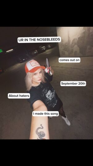 Courtney Nelson Instagram - I needed to make a song that would empower others..

SO here it is… SEND ‘UR IN THE NOSEBLEEDS’ TO YOUR HATERS SEPTEMBER 20th!!!!! 💅🏻

#antibullying #haters #hatersgonnahate #school #bringit #ready #songwriter #music #newmusic #musician #trending #viral #artist #nerd #artistic #fypシ #fypage #fypシ❤️💞❤️
