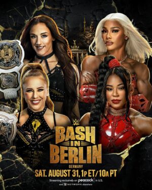 Courtney Stewart Instagram - The WWE Women’s Tag Team Championship will be on the line at #WWEBash in Berlin when @wwe_alba and @isla_dawn defend against @biancabelairwwe and @jadecargill. 🔥😤