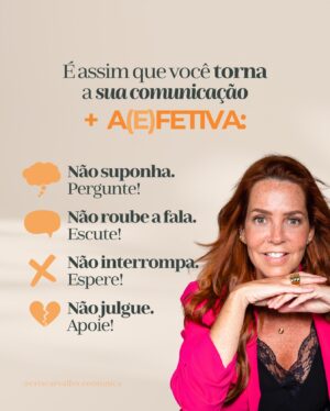 Cris Carvalho Instagram - A comunicação AFETIVA (e EFETIVA) é essencial para fortalecer relacionamentos e garantir que a sua mensagem seja transmitida de maneira clara e empática. 👇🏻

🔸 A parte AFETIVA envolve a habilidade de se conectar emocionalmente, ouvir ativamente e respeitar os sentimentos do outro

🔸 A parte EFETIVA foca na clareza e precisão da mensagem.

Quando você combina as duas, você cria um ambiente de confiança e colaboração, onde as pessoas se sentem compreendidas e motivadas a agir com base no que foi discutido! 😉

👉🏻 De 0 a 10: o quanto você consegue COMBINÁ-LAS bem hoje?? 🥰
.
.
.
#comunicacaoemcasal #comunicacaoelegante #comunicacaoestrategica #pnlpractioner #comunicacaoempatica #comunicacaonaoviolenta
