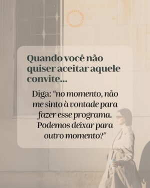 Cris Carvalho Instagram - Você sente dificuldade em dizer “não”? 🫣

Grande parte das pessoas possuem essa dificuldade, mas muitas vezes essa questão pode ser resolvida com a FORMA como você comunica essa negativa! 💭

👉🏻 No carrossel de hoje, trouxe alguns exemplos cotidianos que podem te ajudar a destravar o seu “não”.

Você pode adaptá-los para diversas situações na sua rotina! 😏

Também deixei uma perguntinha lá no final… Me conta a sua resposta nos comentários?? 🥰
.
.
.
.
.
#linguagemcorporal #naoverbal #comunicacaoassertiva #comunicacaonaoviolenta #comunicacaoelegante #comunicacaoempatica