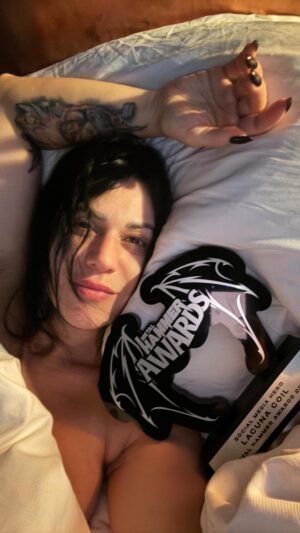 Cristina Scabbia Instagram - There was a hidden camera in my room and this private video has been captured.
I wanted to be the first one to post it before it spreads on the net.

I am kidding. 
I shot this video at 7 AM today after sleeping 4 hours following a great evening the Metal Hammer Awards in Berlin.

Thank you SO much from all of us Lacuna coil for the Social media hero Award we received last night.
We are stoked and can’t wait to share more and more stuff with you all! 

Our award, your award🥂