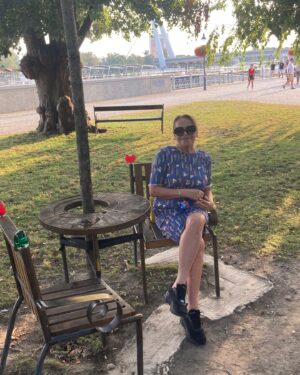 Dagmar Havlová Veškrnová Instagram - Bratislava💜 Lavička VH💜💜💜 @beatarajska