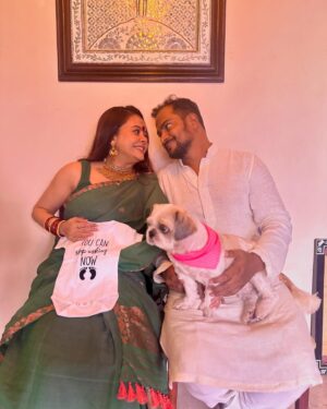 Devoleena Bhattacharjee Instagram - “Celebrating the divine journey to motherhood with the sacred Panchamrit ritual, where tradition and love blend to bless the mother and her unborn child with health, prosperity, and joy during this beautiful chapter of life.” 😍🥰❤️🧿 

#panchamrit #mytribe #mypeople #soontobeparents #momtobe #dadtobe #blessed #gratitude #ganpatibappamorya #prayers