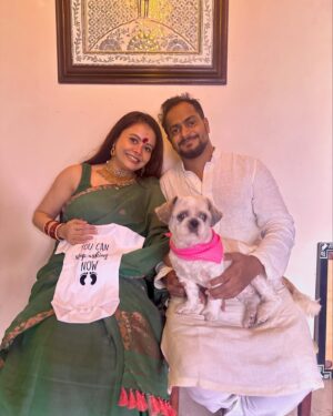 Devoleena Bhattacharjee Instagram - “Celebrating the divine journey to motherhood with the sacred Panchamrit ritual, where tradition and love blend to bless the mother and her unborn child with health, prosperity, and joy during this beautiful chapter of life.” 😍🥰❤️🧿 

#panchamrit #mytribe #mypeople #soontobeparents #momtobe #dadtobe #blessed #gratitude #ganpatibappamorya #prayers