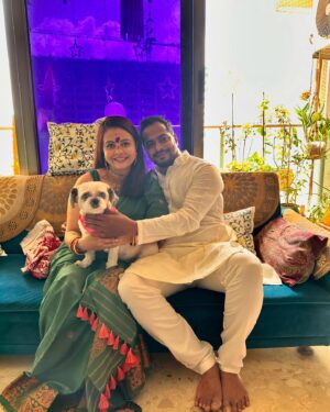 Devoleena Bhattacharjee Instagram - “Celebrating the divine journey to motherhood with the sacred Panchamrit ritual, where tradition and love blend to bless the mother and her unborn child with health, prosperity, and joy during this beautiful chapter of life.” 😍🥰❤️🧿 

#panchamrit #mytribe #mypeople #soontobeparents #momtobe #dadtobe #blessed #gratitude #ganpatibappamorya #prayers