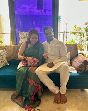 Devoleena Bhattacharjee Instagram - “Celebrating the divine journey to motherhood with the sacred Panchamrit ritual, where tradition and love blend to bless the mother and her unborn child with health, prosperity, and joy during this beautiful chapter of life.” 😍🥰❤️🧿 

#panchamrit #mytribe #mypeople #soontobeparents #momtobe #dadtobe #blessed #gratitude #ganpatibappamorya #prayers