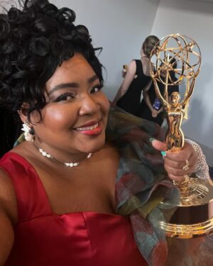 Dulcé Sloan Instagram - I, me, ya girl won an Emmy for hosting @thedailyshow !!!
The pride of Gwinnett, a daughter of Norcross and wee baby from Richmond Heights won a whole ass Emmy y’all! I wanna thank my Jesus, My Momma @maryannhillvoice ,my manager @regthetiger , my agent Max Burgos, friends, family and the comedy community.

#atlheaux #gwinnett #norcross #atlanta