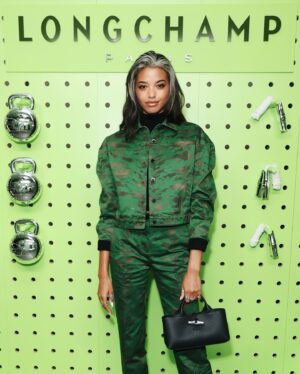 Ella Balinska Instagram - Pretty much dropped everything to come check out the #EnergyByLongchamp popup in London (and caught up with some friends too!) Made my green debut in a #LongchampFW24 co-ord that was definitely on theme for the event! Thank you @longchamp so much for having me. 💚 #ad