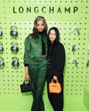 Ella Balinska Instagram - Pretty much dropped everything to come check out the #EnergyByLongchamp popup in London (and caught up with some friends too!) Made my green debut in a #LongchampFW24 co-ord that was definitely on theme for the event! Thank you @longchamp so much for having me. 💚 #ad