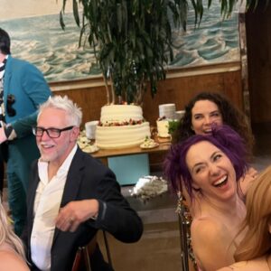 Emily V. Gordon Instagram - Unstable cake. Stable people. 
Congratulations to the wonderful @theyearofelan and @mollycaitlynquinn! Love you both so much. Only wedding I’ve ever been to with a Mountain Goats singalong!
