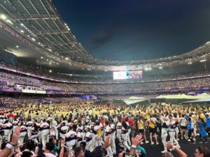 Emily V. Gordon Instagram - Had the absolute privilege of attending the Paris Olympics with the best group of people. 
The moment when the woman in last place finished out the 800m alone and the entire stadium cheered her on will stay with me forever. 
Also Steph Curry hitting every three on earth.
Thank you @wbd and Peter!!