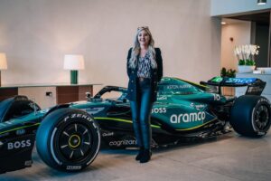 Fallon Sherrock Instagram - Truly honoured to have been invited to speak at the Women’s Impact Network event! Thank you @astonmartinf1 for the opportunity to share my experiences and discuss breaking barriers in male-dominated industries. Thank you for championing diversity and promoting inclusivity, It was a pleasure to share my journey with a group of other inspiring ladies