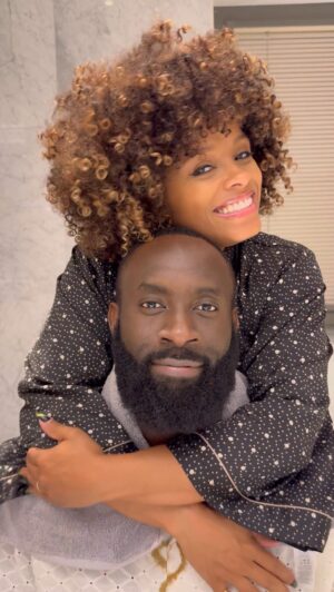 Fleur East Instagram - Some TLC for my Husband @marcel__robin 😘 

Marcel told me how he does his wash days and I did my best to take care of the duties for him 😂 Turns out @thekurlkitchen can be used on not just curly hair, but beards and waves too! 💚

How did I do?