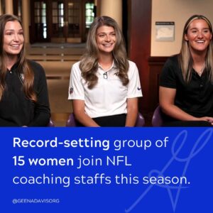 Geena Davis Instagram - A record number of female coaches hold full-time positions on @NFL coaching staffs this season. 🏈👏 We can’t wait to watch these groundbreaking coaches make their mark on an industry that has historically excluded them, and in doing so, show young girls that If They Can See It, They Can Be It! Visit the link in our bio for the full story and more on the importance of female representation in sports. #seeitbeit

📷: The Today Show