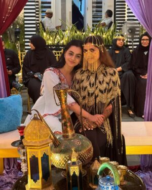 Gopika Udayan Instagram - As I look back on the countless memories we have I’m now reminded of the times we dressed up like bride and bridesmaid. WE GREW UP 
AND YOU GOT MARRIED 
@farzeen_harris ♥️

Wearing @dew_drops_fashion_sharjah
📷: @nihlalalalalala
