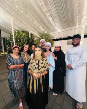 Gopika Udayan Instagram - As I look back on the countless memories we have I’m now reminded of the times we dressed up like bride and bridesmaid. WE GREW UP 
AND YOU GOT MARRIED 
@farzeen_harris ♥️

Wearing @dew_drops_fashion_sharjah
📷: @nihlalalalalala