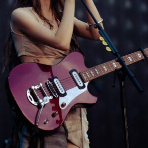 Holly Humberstone Instagram - i have some exciting news !! i'm going to be giving away my beautiful cranberry electric guitar from @powerselectricguitars that i played at the eras tour in london last month (and my previous tours) !!! it’s one of the most beautiful instruments that i own and i’m excited to be passing it along for someone else to love. enter your details at the link in my bio to enter (members of my newsletter will receive an extra entry!!) love u guys
 
thank u so so so much Powers Electric for working with me on this, how special !!! ♥️♥️🥹🥹