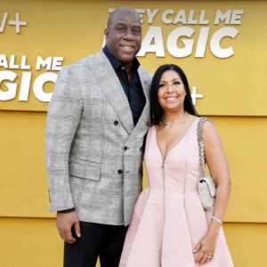 Holly Robinson Peete Instagram - Happy anniversary to one of our most cherished and favorite couples! @magicjohnson and @thecookiej, your love story has been an inspiration to us all. The first photo is my favorite because it was at our wedding in 1995 where you both went out of your way to make it a perfectly memorable day for us. The almost 40 years of friendship, unforgettable experiences and loving fellowship have been some of the biggest blessings of our lives. Have a beautiful day you two 🤴🏽👸🏽!!! We love youuuuu 🥂💕💗💓🩷❣️#HappyAnniversaryMagicAndCookie
