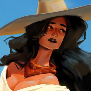 Jackie Droujko Instagram - This is like my first painted illustration like this that’s not from a study! But from my own mind??? I’m beginning to level up