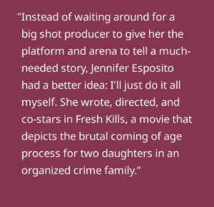 Jennifer Esposito Instagram - Thank you endlessly for recognizing FRESH KILLS. The support means everything to me.