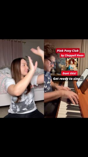 Jennifer Messina Instagram - @pianojordan and I singing Pink Pony Club by @chappellroan 💝🏳️‍🌈