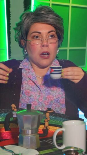 Jenny Lorenzo Instagram - Cuban coffee! ☕️ When the café’s brew in the Afterlife Diner doesn’t cut it, Abuela whips out her secret to life—literally. Experience the spookiness for yourself at the @beetlejuiceafterlife.exp and see #Beetlejuice #Beetlejuice only in theaters now! 
@BeetlejuiceMovie @WBPictures #WBPartner