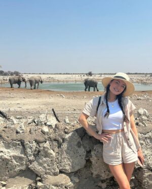 Jess Impiazzi Instagram - A lot more to come but a very brief glimpse to the past two days in Namibia 🇳🇦 🦁 it’s been pretty special! I’ll post the pictures very soon but today we went around Etosha national park and tomorrow we are off to the @ccfcheetahuk @ccfcheetah which is the reason for our trip. I feel very lucky indeed 💖🇳🇦
