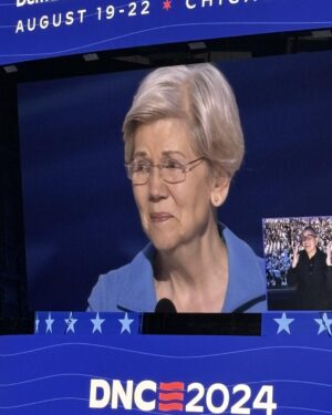Jill Wine-Banks Instagram - Tearing up at the largest applause of the entire convention, @SenWarren told us why she loves @vp !