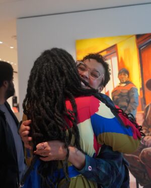 Jordan Casteel Instagram - 400 people in attendance and I might have hugged 95% of them lol

The opening of “Field of view” at @hillartfoundation was beyond anything I could have imagined. 10 years of paintings on the walls and 10  years of people I love in the room — a literal dream. ☁️ 💫

Huge thank you to the multitude of people who made this exhibition as magical as it is. This is a community through and through. @hillartfoundation @loh33 @caseykaplangallery @veronicalevitt @jenniferjaberhw @theearthwarrior @nyukid14 @damanibaker @chambersvintage @elizabethkarpevans @nillahippielove @batshevadress 

Fun fact: all of the flowers for the opening were picked from my garden in the HV and arranged with the help of @veronicalevitt 💞

On view through Nov 23
Open Tuesday–Saturday
11:00–5:00 PM

**most these photos are by my dear friend @waydemcintosh