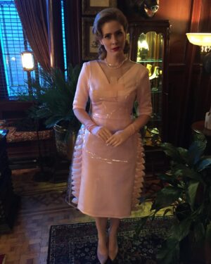 Jordan Claire Robbins Instagram - one of my favorite parts about playing Grace was the incredible costumes the exceptionally talented @christopherhargadondesign dreamed up each season!!! this was one of his most memorable designs, seen in season one 💘☂️