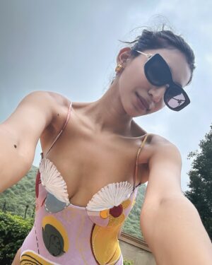 Juhi Godambe Instagram - A rainy swim 🌂🌴