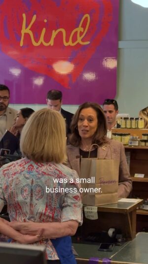 Kamala Harris Instagram - Growing up, Mrs. Shelton lived two doors down from us and ran a nursery school. 

She was a small business owner and community leader. 

When our small businesses thrive, they boost our communities—that’s why I plan to expand the tax deduction for startups from $5,000 to $50,000.