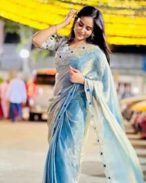Kanmani Manoharan Instagram - #kanmanimanoharan✨ 

Beautiful saree @zenoraofficial_ 

Pc @aswath_official 

#sareelove #event