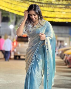 Kanmani Manoharan Instagram - #kanmanimanoharan✨ 

Beautiful saree @zenoraofficial_ 

Pc @aswath_official 

#sareelove #event
