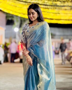 Kanmani Manoharan Instagram - #kanmanimanoharan✨ 

Beautiful saree @zenoraofficial_ 

Pc @aswath_official 

#sareelove #event