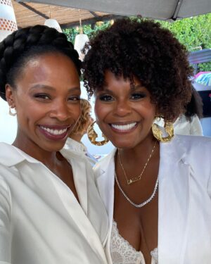 Karimah Westbrook Instagram - You guys don’t understand how excited I was to meet @iamtabithabrown. I attended her luncheon, celebrating the new additions added to her @donnasrecipe hair care line and it was a real treat. Donna was out, looking gorgeous and moisturized, and the vibe reflected Tabitha’s beautiful spirit 100 percent. Looking forward to trying everything. She’s got edge control, y,all! I do use Donna Recipes’ sweet potato shampoo and conditioner and it leaves my hair soft. I have 4c hair and it feels thicker overall. Check it out. Oh and Mrs. Tab, I finally have a name for my hair. It's in the final slide.😁 Thanks again! Xo