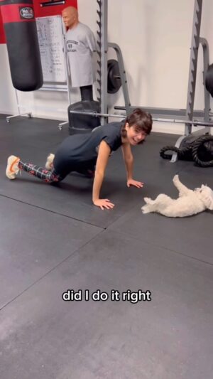 Kate Micucci Instagram - Progress at the gym! Thank you to Joz at @strengthacademygym for changing my life. Working hard at getting stronger is fun when you do it with the right people. (And sweet dogs too) @strengthacademygym