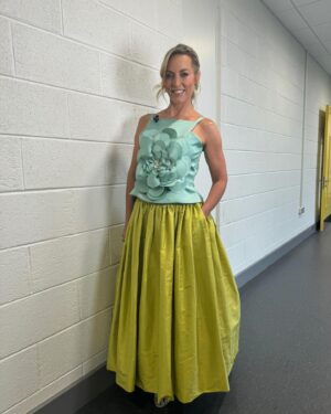 Kathryn Thomas Instagram - Night 2 @roseoftraleefestival 

Customer made skirt & top  @helencodydublin 
Heels @tommyhilfiger 
Earrings and ring @blaithinennis 

Styled by @meganfoxfashion_ 
Hair @normajeanhair @theroomhairco 
Make up @dearbhlamakeupartist @brownsugar_ie