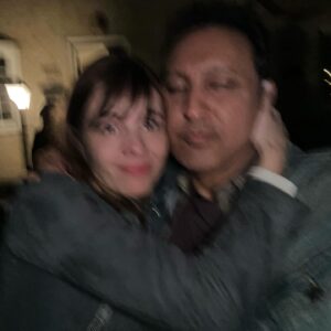 Katja Herbers Instagram - Evil. You gift of a show. Gift of a people. Can’t make a good “final” caption now but wanted to share these BTS bits today. Will post more this week. Blurry pic with @aasif is right after he and I filmed our final scene together 😢❤️ Last slide is @coltermikecolter appalled/amused (you decide) by my covering of “the Antichrist”with a pacifier, a bit we came up with on the day. See ya later. Thanks for being weird with us. 😈